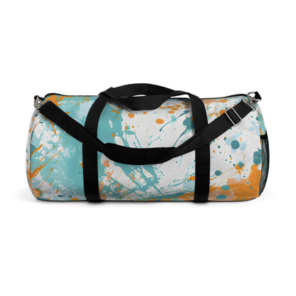 Turquoise Peach Splash Duffel Bag