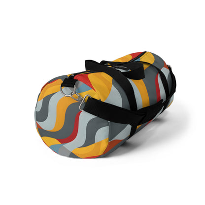 Crimson Gold Waves Duffel Bag