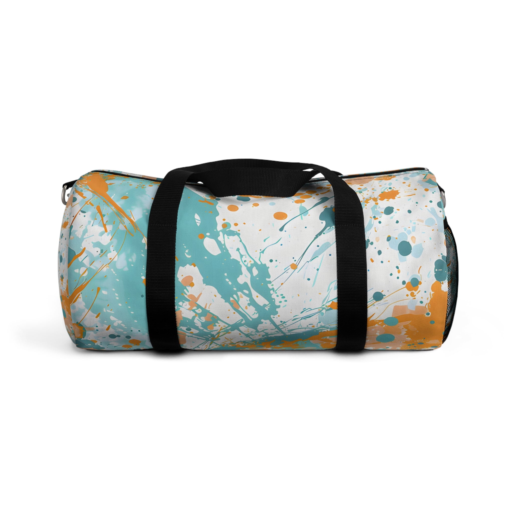 Turquoise Peach Splash Duffel Bag