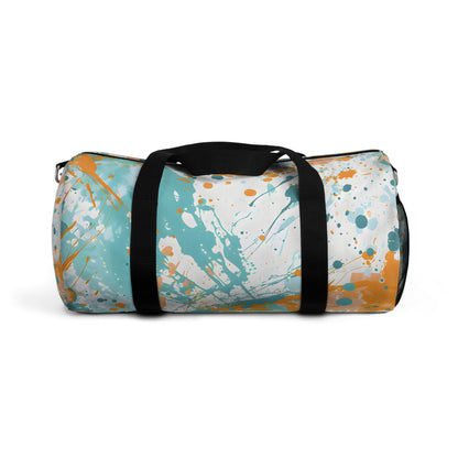 Turquoise Peach Splash Duffel Bag