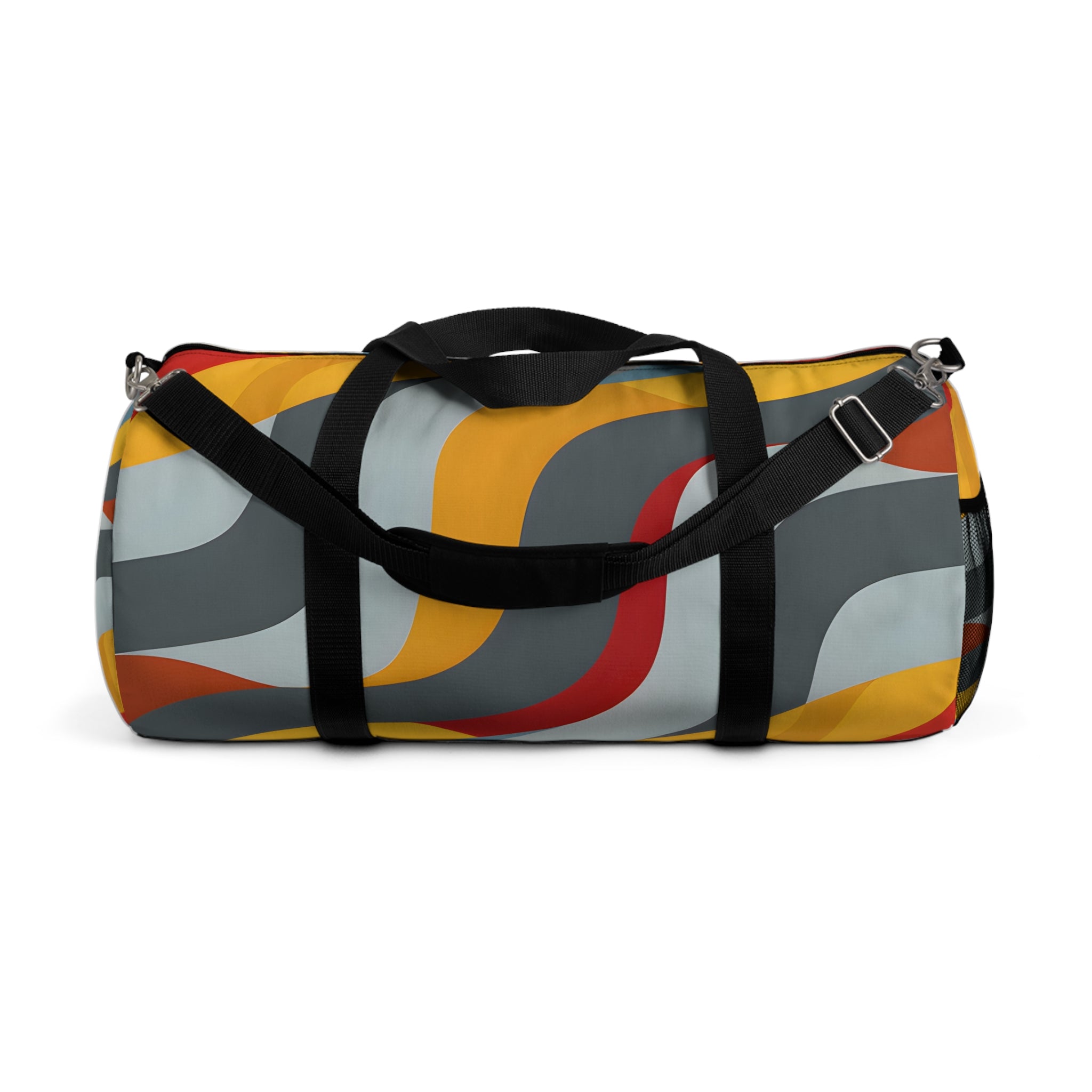 Crimson Gold Waves Duffel Bag