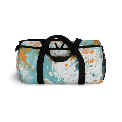 Turquoise Peach Splash Duffel Bag