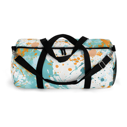 Turquoise Peach Splash Duffel Bag