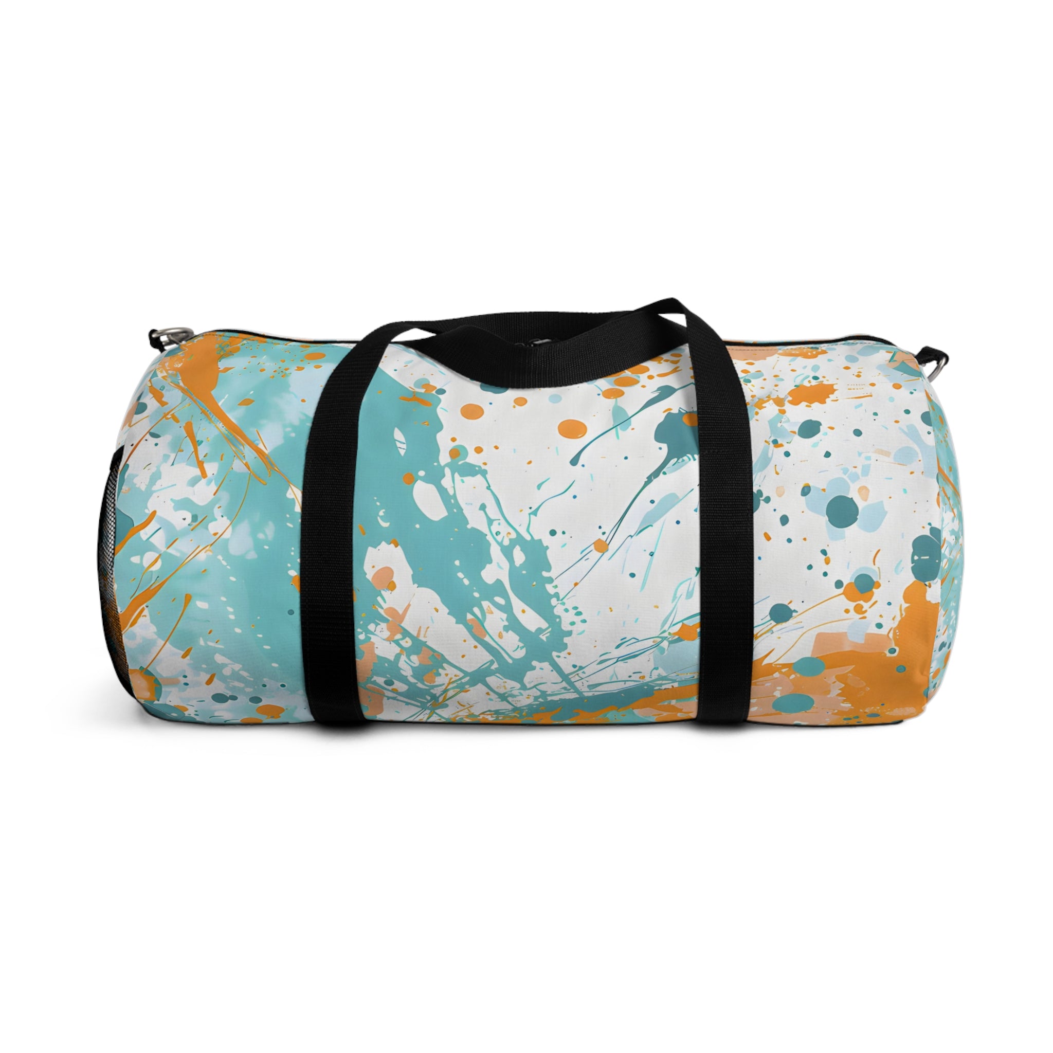 Turquoise Peach Splash Duffel Bag