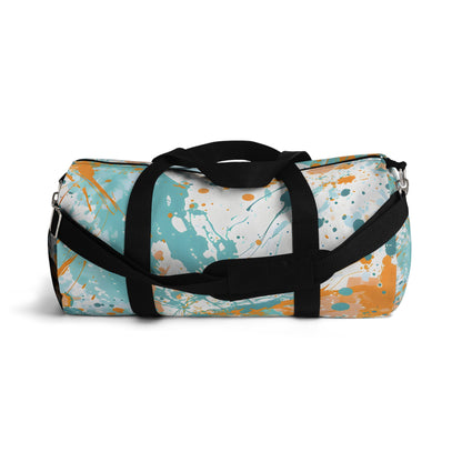 Turquoise Peach Splash Duffel Bag