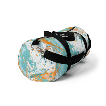 Turquoise Peach Splash Duffel Bag