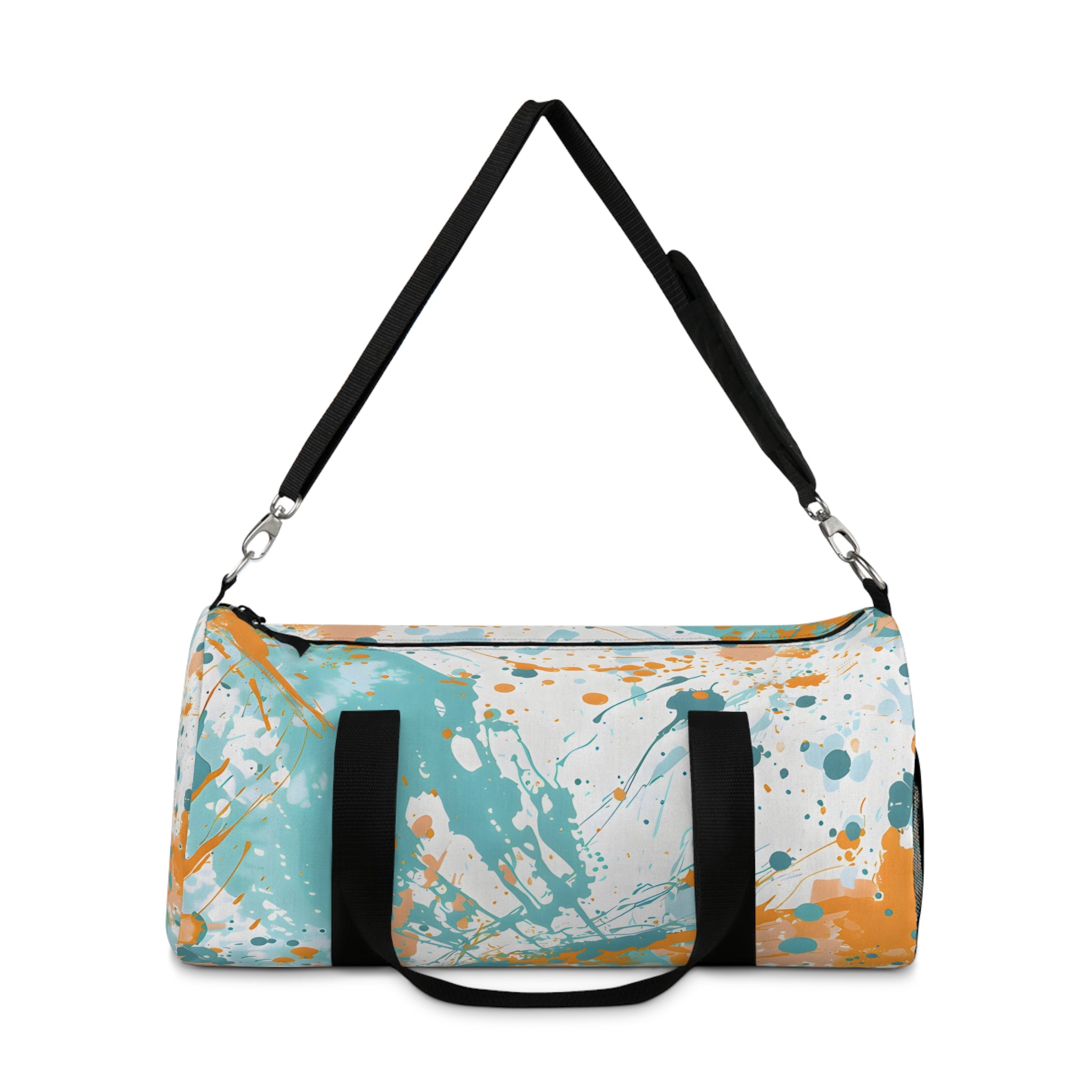 Turquoise Peach Splash Duffel Bag