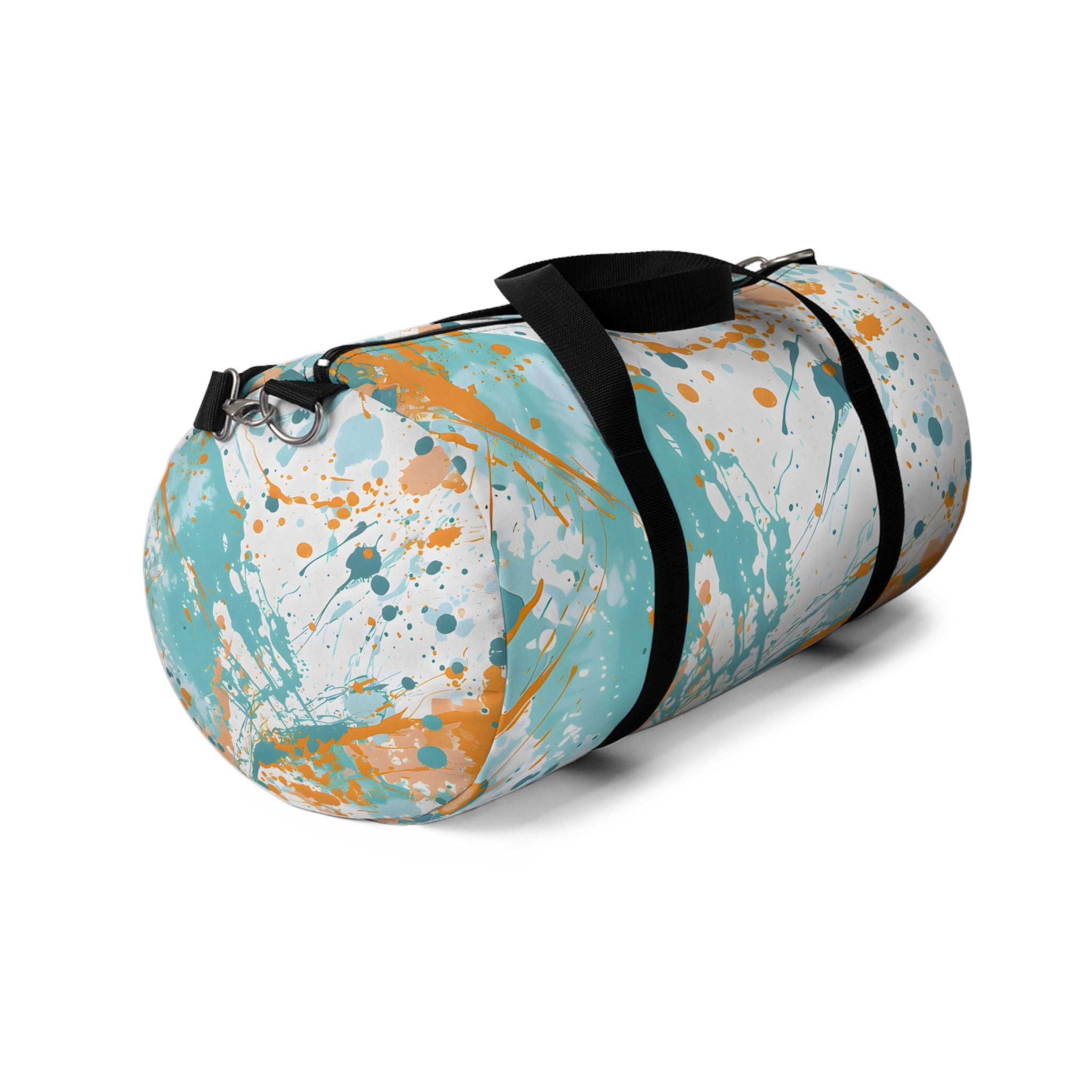 Turquoise Peach Splash Duffel Bag