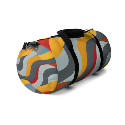 Crimson Gold Waves Duffel Bag