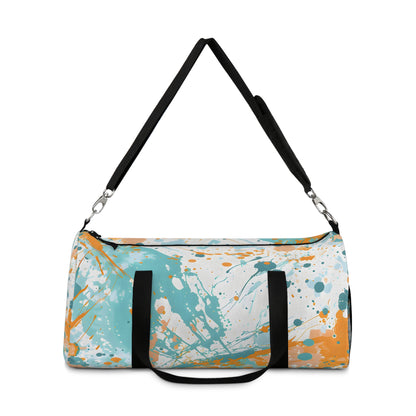 Turquoise Peach Splash Duffel Bag