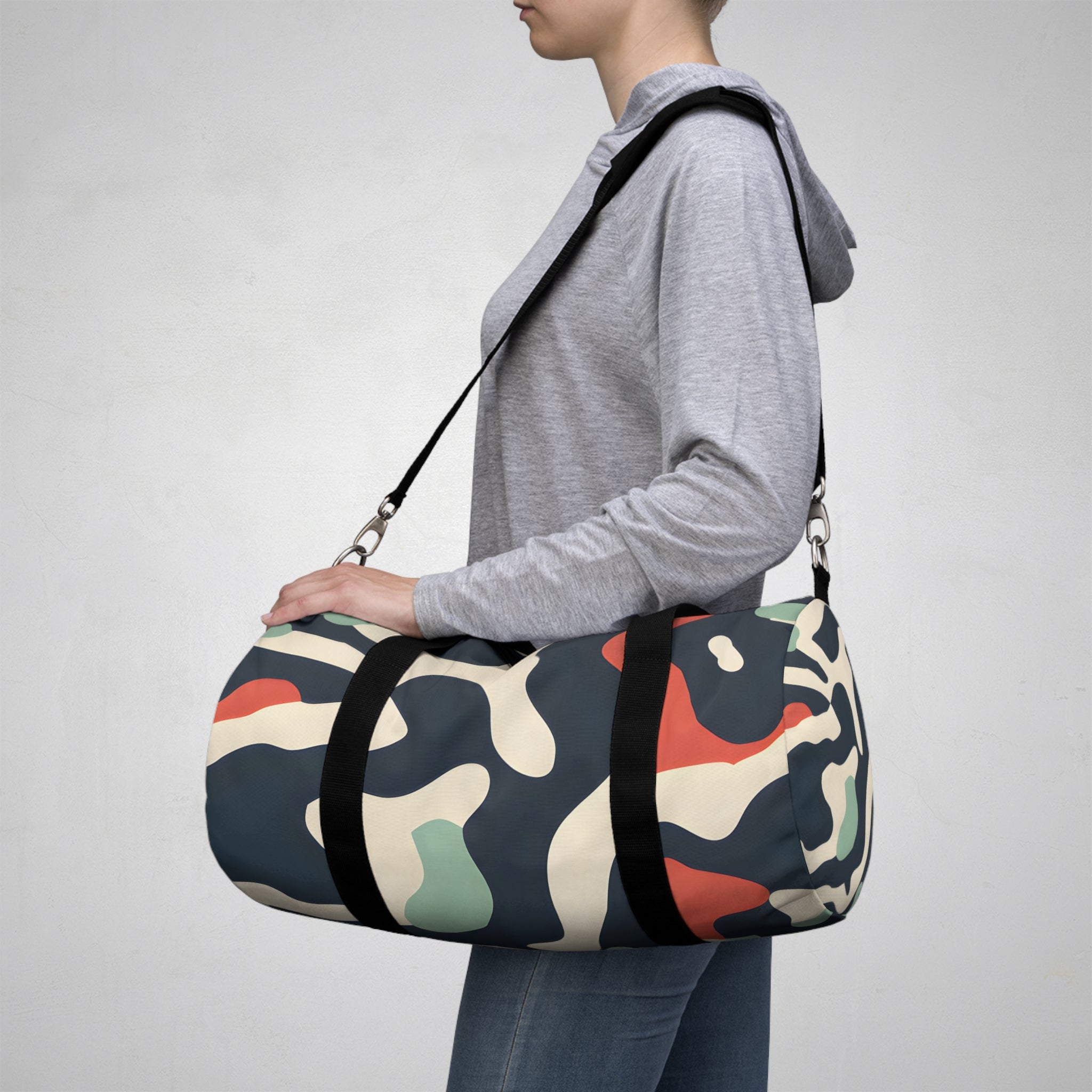 Abstract Navy Blue Journey Duffel Bag - Duffel Pro